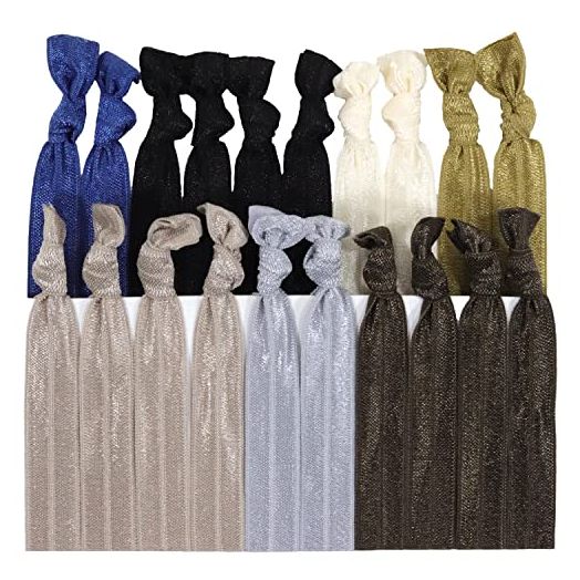 Kenz Laurenz Neutral Tones Hair Ties No Crease Ponytail Holders (Available in Lots of Pack Quantities) (50 Pack)