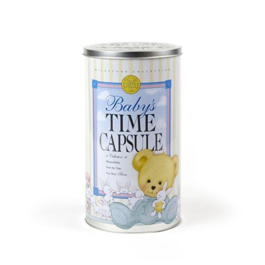 Milestone Collection Baby's Time Capsule, Yellow/Green/White/Pink, 12" x 6.5"