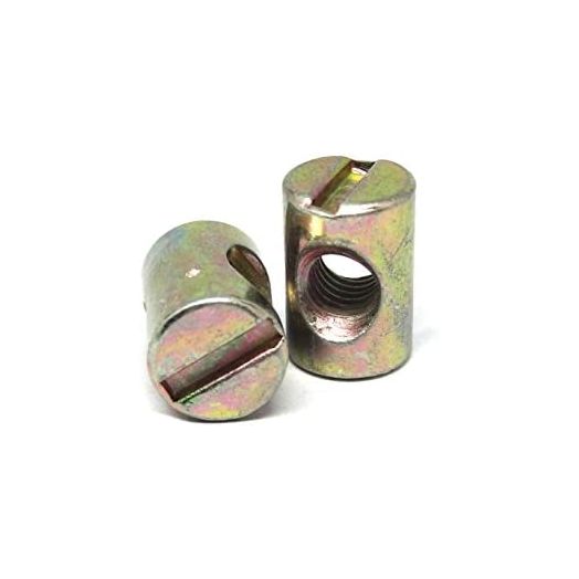 Waterwood 10pcs M6 Barrel Bolts Cross Dowel Slotted Furniture Nut for Beds Crib Chairs