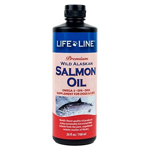 Life Line Pet Nutrition Wild Alaskan Salmon Oil Omega-3 Supplement for Skin & Coat – Supports Brain, Eye & Heart Health in Dogs & Cats