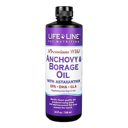 Life Line Pet Nutrition Wild Anchovy & Borage Oil - Premium Fish Oil Supplement for Dogs and Cats with Skin Sensitivites, 26 Fl Oz