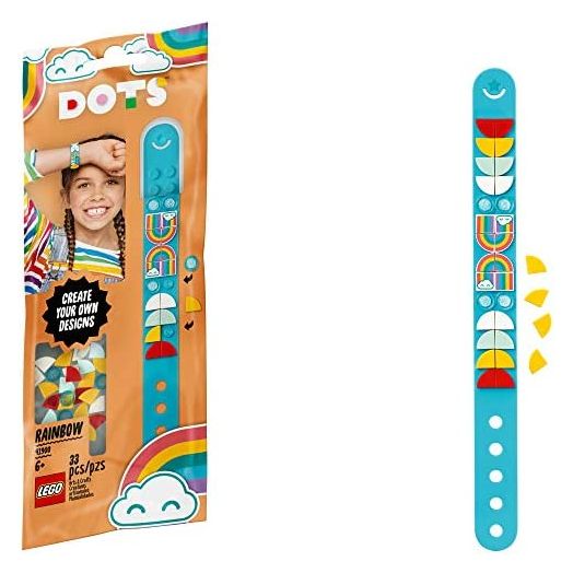 LEGO DOTS Rainbow Bracelet 41900 DIY Craft Bracelet Making Kit; A Fun Craft kit for Kids who Like Making Creative Jewelry, That Also Makes a Cool Holiday or Birthday Gift Toy (33 Pieces)