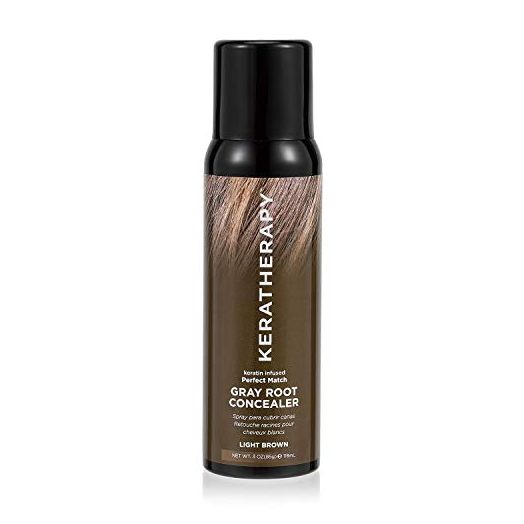 KERATHERAPY KERATHERAPY Perfect Match Gray Root Concealer, Light Brown, 3 oz