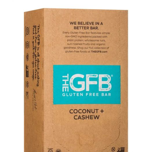 The GFB: Gluten Free Bar Coconut Cashew Crunch Protein Bar - Box of 12 Bars (2.05 oz / 58 Grams each)