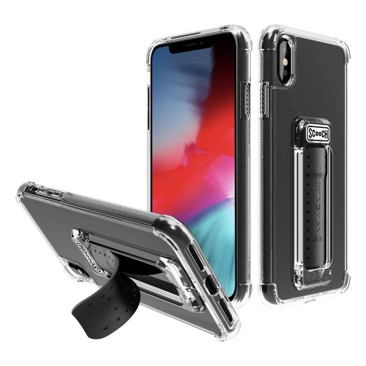 Scooch Wingman Kickstand Case for iPhone XR Case [10 ft Drop Protection] [Two-Way Stand] Protective Phone Cover, Compatible with Magnetic Car Mounts (Clear)