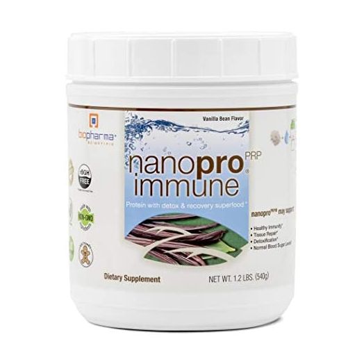 Biopharma Scientific NanoPro Immune Undenatured Whey Protein Powder | Vanilla Bean Flavor | 30 Servings | Colostrum, Iron, Calcium, Grass Fed Cows, Proline Rich Polypeptides