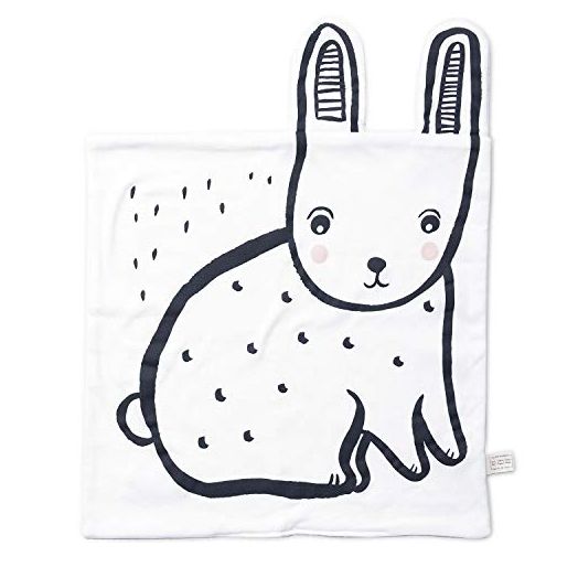 Wee Gallery Organic Snuggle Blanket (Bunny) - for Babies, Cotton Jersey and Sherpa, Soft Soothing Plush Blankie, Lovey, Baby Gift for Newborn Boys and Girls