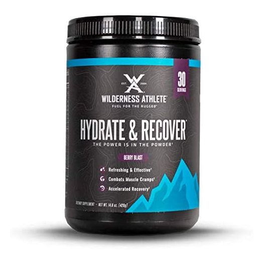 Wilderness Athlete - Hydrate & Recover | Liquid Hydration Powder Electrolyte Drink Mix - Recover Faster with Bcaas - Hydrate Powder with 1000mg of Vitamin C - 30 Serving Tub (Berry Blast)