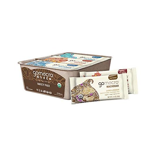 GoMacro MacroBar Organic Vegan Protein Bars - Variety Pack (2.0-2.4 Ounce Bars, 12 Count)