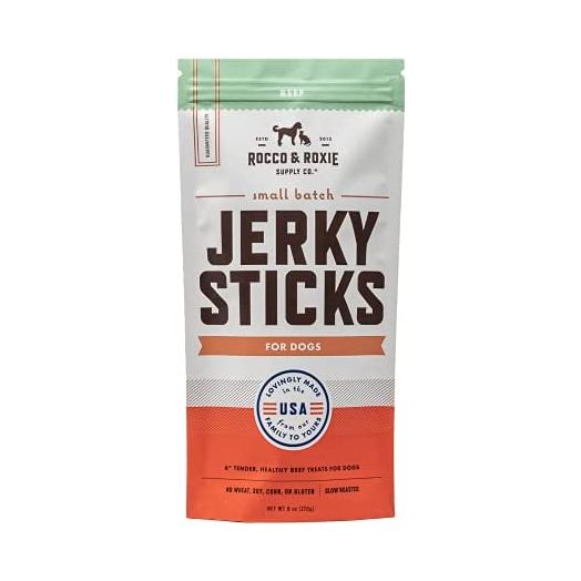 Rocco & Roxie - Jerky Dog Treats Made in USA – Puppy Supplies - Healthy Treats for Potty Training - High Value Real Meat Slow Roasted Snacks for Small, Medium and Large Dogs and Puppies - Soft Chews