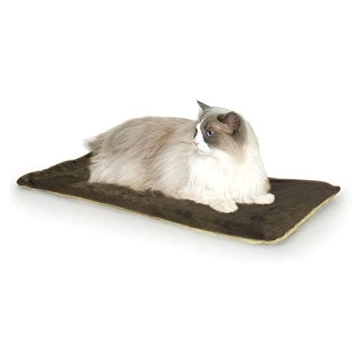 K&H Pet Products Thermo-Kitty Mat Heated Pet Bed Mocha 12.5 X 25 Inches