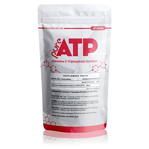Pure ATP: Adenosine Triphosphate Powder | Intracellular Energy | Brain and Muscle Endurance | 20 Grams