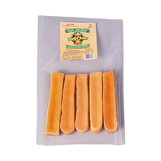 Tibetan Dog Chew Yak Cheese Sticks - Natural Handmade Treats for Medium Dogs, Long-Lasting, Easy to Digest with No Additives, Rawhide, Grains, or Gluten, Perfect for Aggressive Chewers, 5 Chews
