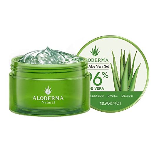 ALODERMA Organic Pure Aloe Vera Gel Made with 96% USDA Organic Certified Aloe Vera within 12 Hours of Harvest (200g, 7.0 oz), Suitable for All Skin Types – No Sticky Residue – Eco-Friendly