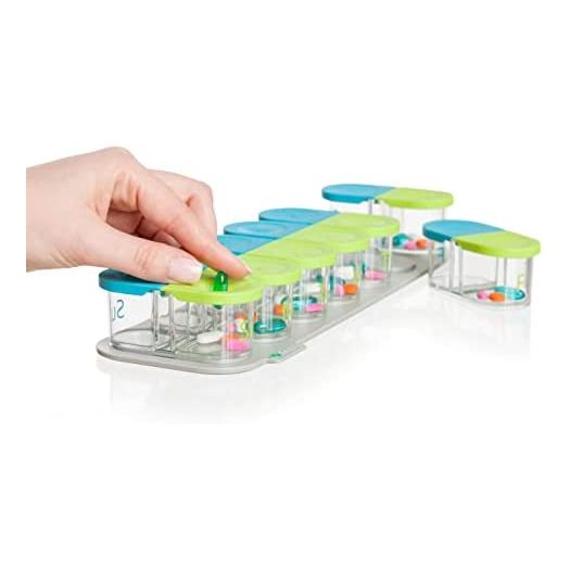 Sagely Smart XL Weekly Pill Organizer - Sleek AM/PM Twice a Day Pill Box with Free Smartphone Reminder App and 7 Day Travel Containers (Large Enough to Fit Fish Oil and Vitamin D Supplements)