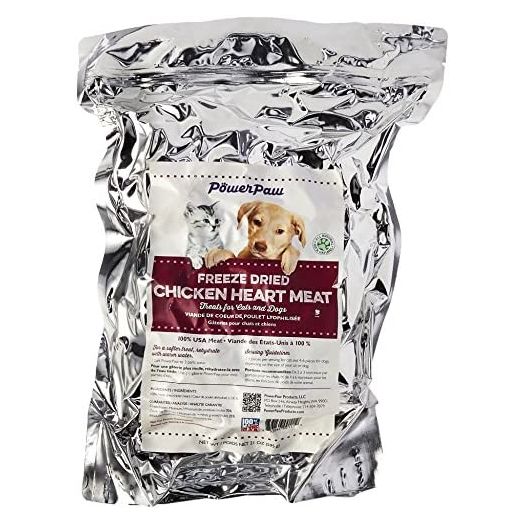 Power Paw Products 1 Pouch Freeze Dried Chicken Hearts, 21 Oz