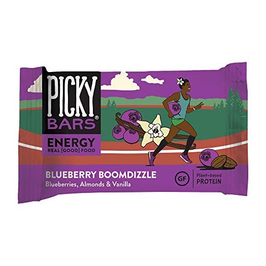 Picky Bars Real Food Energy Bars, Plant Based Protein, All-Natural, Gluten Free, Non-GMO, Non-Dairy, Blueberry Boomdizzle, Pack of 10