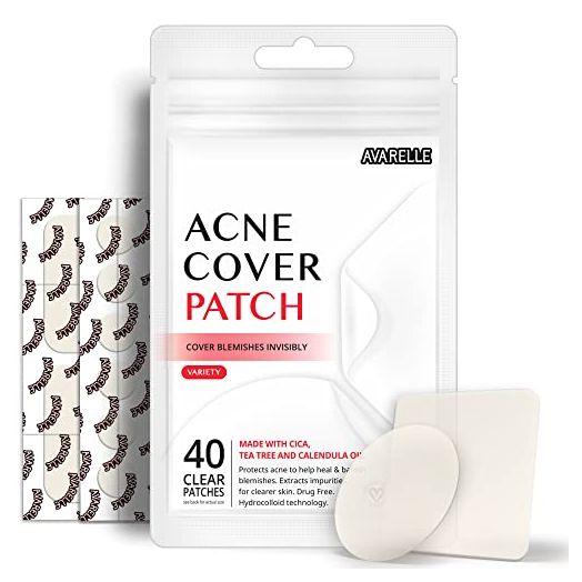 Avarelle Acne Pimple Patch (40 Count) Absorbing Hydrocolloid Spot Treatment with Tea Tree Oil, Calendula Oil and Cica, Certified Vegan, Cruelty Free (VARIETY / 40 COUNT)