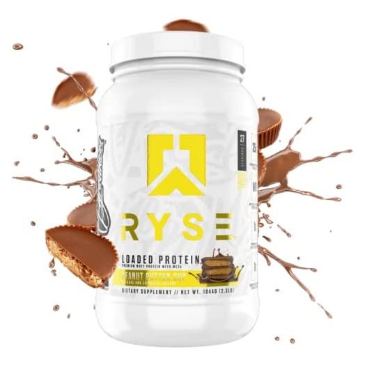 Ryse Core Series Loaded Protein | Build, Recover, Strength | 25g Whey Protein | Added Prebiotic Fiber and MCTs | Low Carbs & Low Sugar | 27 Servings (Chocolate Peanut Butter Cup)
