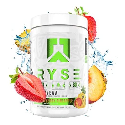 Ryse Core Series BCAA+EAA | Recover, Hydrate, and Build | with 5g Branched Chain Aminos and 3g Essential Aminos | 30 Servings (Strawberry Pineapple)