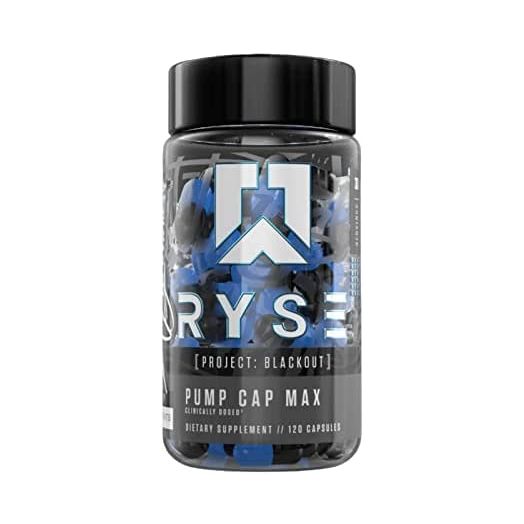 RYSE Project: Blackout Pump Cap Max | Stimulant Free Pump Formula | Betaine Nitrates & Citrulline Peptides for Max Muscular Blood Flow | 120 Capsules
