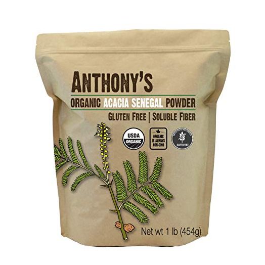 Anthony's Organic Acacia Senegal Powder, 1 lb, Batch Tested Gluten Free, Non GMO, Soluble Fiber, Prebiotic