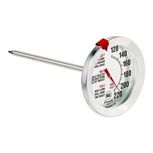 Escali AH1 NSF Certified ProAccurate Oven Safe Meat Thermometer, Extra Large Dial, Silver