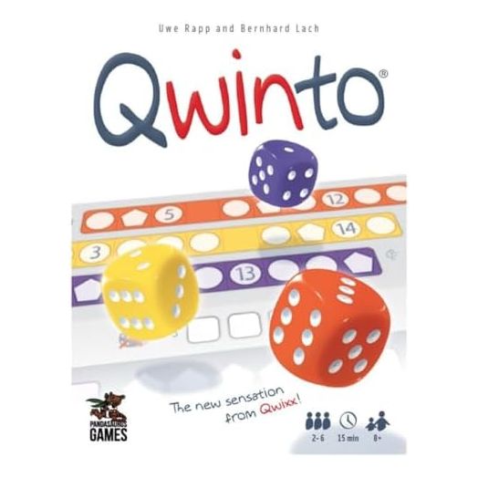 Qwinto Board Game | Fast-Paced Dice Game | Roll and Write Number Game | Pattern Building Game for Kids and Adults | Ages 8+ | 2-6 Players | Average Playtime 15 Minutes | Made by Pandasaurus Games