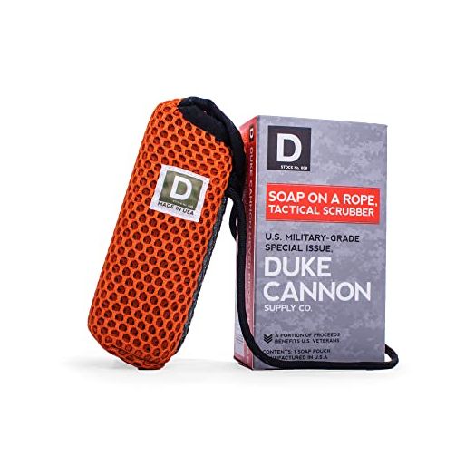 Duke Cannon Supply Co. Tactical Scrubber Soap On a Rope Pouch - Bath and Shower Body Scrubber Exfoliator and Soap Holder (*Soap Sold Separately)