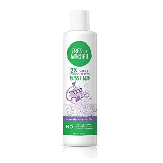 Fresh Monster Kids Bubble Bath, 2X Super Concentrated Bubble Bath for Kids, Natural and Hypoallergenic, with Calming Lavender (1 Count, 8.5oz)