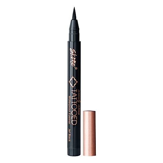 Skone Cosmetics Insanely Intense Tattooed Eyeliner - Liquid Felt Tip Applicator, Waterproof, Smudge Proof, Sweat Proof, Long Lasting Wear - Pigmented Liquid Eye Liner Makeup, Jet Black Tattoo Eyeliner