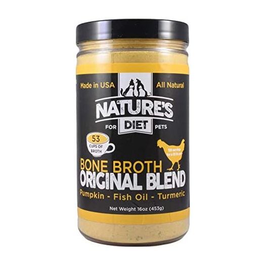 Nature's Diet Pet Original Bone Broth Protein Powder with Functional Benefits for Hip and Joint, Digestion, Skin and Coat
