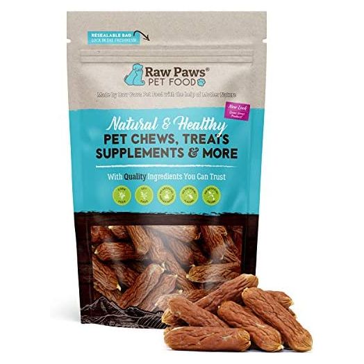 Raw Paws Pet Real Sausage Dog Treats & Cat Treats - Made in USA - Chewy, Soft Treats for Dogs & Cats - Grain-Free Sausage Links for Dogs - Natural Dog Sausage Treats - Puppy Dog Treats