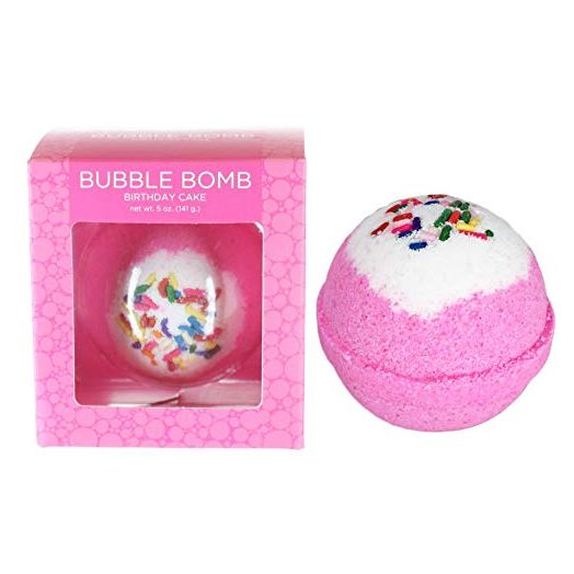 Bubble Bath Bomb by Two Sisters Spa. Large 99% Natural Fizzy for Women, Teens and Kids. Moisturizes Dry Sensitive Skin. Releases Color, Scent, and Bubbles. Handmade in USA (Birthday Cake)