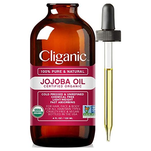 Cliganic USDA Organic Jojoba Oil, 100% Pure (4oz), Moisturizing Oil