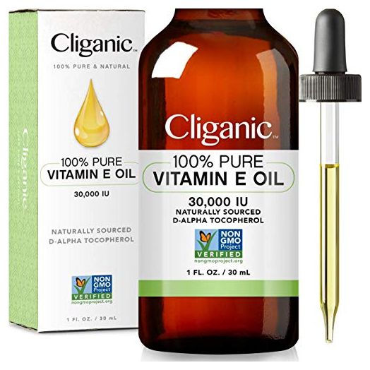 Cliganic 100% Pure Vitamin E Oil for Skin, Hair & Face - 30,000 IU, Non-GMO Verified | Natural D-Alpha Tocopherol
