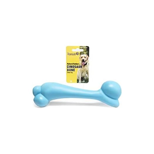 Roscoe's Pet Products Natural Rubber Dinosaur Bone Chew Toy. Safe and Non-Toxic.