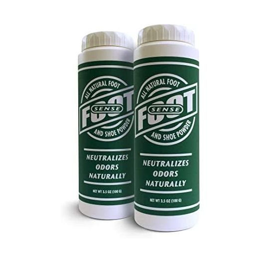 Foot Sense Natural Foot and Shoe Odor Eliminator, Talc-Free Shoe Deodorizer and Body Powder (2 Pack)
