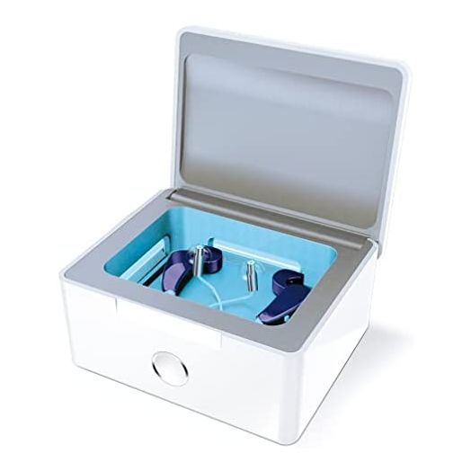 PerfectDry LUX | World's Fastest Hearing Aid Dryer, Dehumidifier Accessory | UV-C Ultraviolet Light Box Kit | Removes Sweat & Moisture from Hearing Aids, Airpods, Wireless Earbuds, Ear Amplifiers
