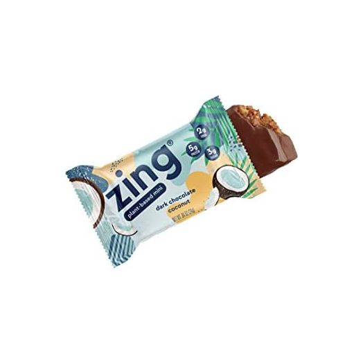 Zing Plant Based Protein Bar Minis | Dark Chocolate Coconut , 18 Count | 100 Calorie Macaroon Coconut | 5g Protein and 3g Fiber | Vegan, Gluten Free, Non GMO | Created by Professional Nutritionists