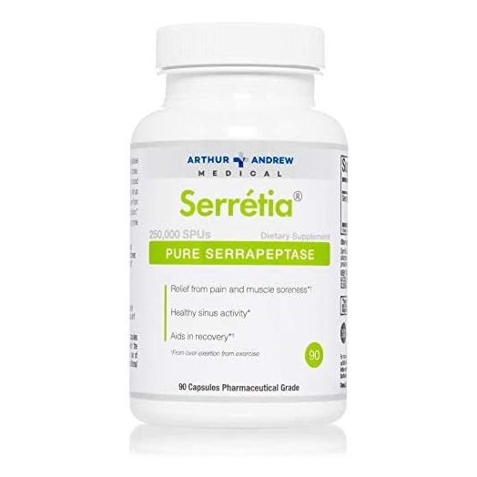 Arthur Andrew Medical, Serretia, Serrapeptase Formula for Muscle and Sinus Support, 90 Capsules