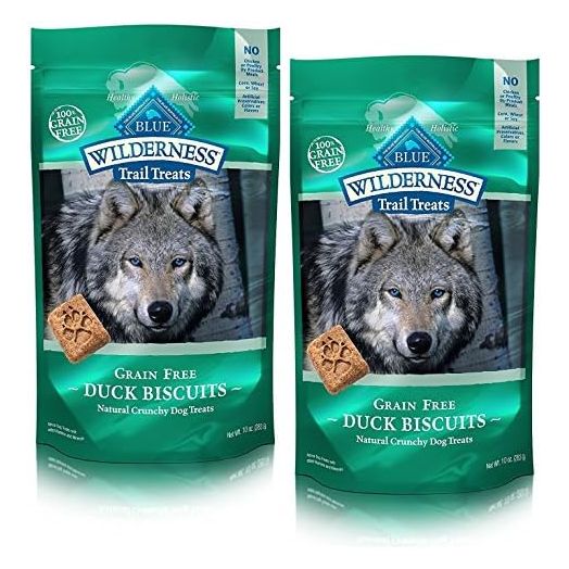 BLUE Wilderness Trail Treats Grain-Free Duck Biscuits Dog Treats (Trail Treats Duck Recipe, 10 oz (Pack of 2))