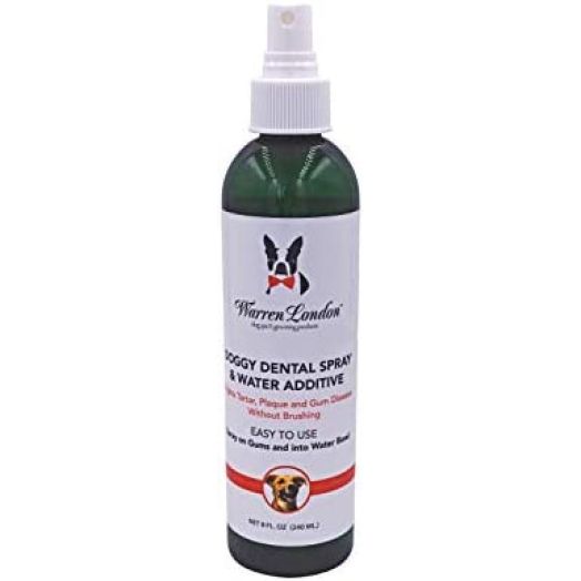 Warren London Doggy Dental- Dog Breath Freshener Spray & Pet Water Additive- Made in USA- 8oz
