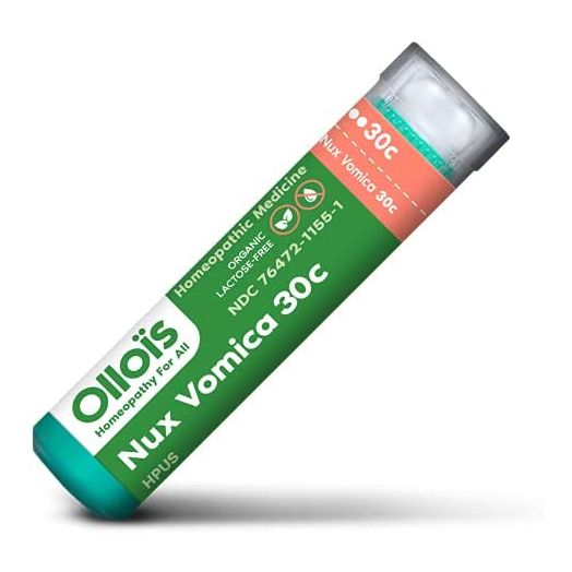 OLLOIS Nux Vomica 30c, Organic, Lactose-Free Homeopathic Medicine, 80 Pellets (Pack of 1)