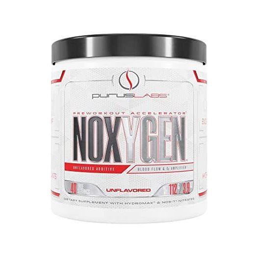 Purus Labs Noxygen Pre-Workout Accelerator – Bloodflow & Oxygen Amplifier – Instant Volumization – Unparalled Pumps – NO3-T -Nitrates – 3.9 oz – 40 True Servings