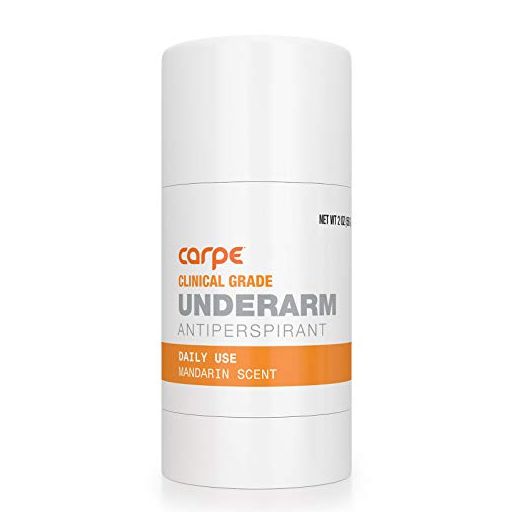 Carpe Clinical Strength Deodorant + Extra Effective Antiperspirant - Clinical Grade Solid Stick - Mandarin Scent - Combat Excessive Underarm Sweating + Hyperhidrosis