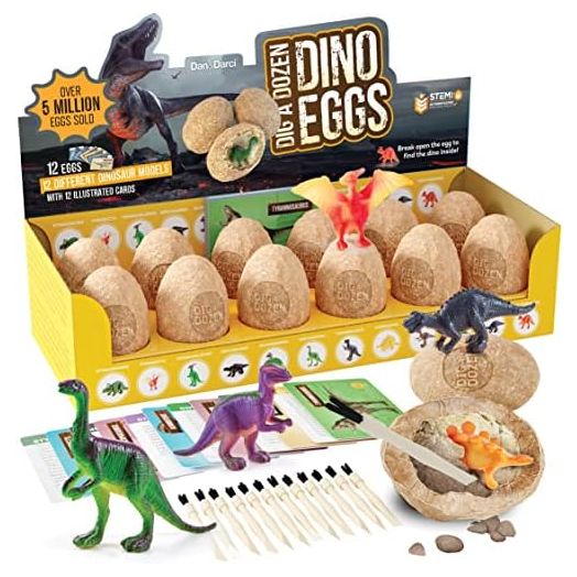 Easter Dig a Dozen Dino Egg Dig Kit for Kids - Dinosaur Toys Gift 3-12 Year Old - 12 Eggs & Surprise Dinosaurs - Science STEM Activities - Educational Boy Toy Party Gifts for Boys & Girls Ages