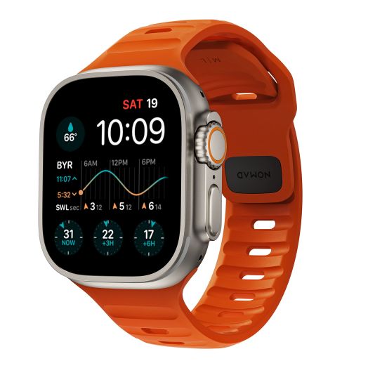 Nomad Sport Band - 45mm | Orange Apple watch ultra 2 band, Designed to give your Apple Watch a modern and athletic look for intense workouts and everyday wear, Compatible with Ultra & Ultra 2, Series 9, 8, 7, 6, SE, and all previous versions