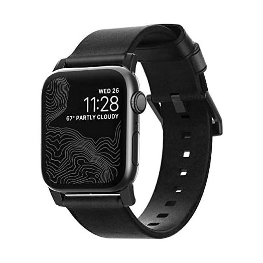 Nomad Modern Band for Apple Watch 44mm/42mm | Black Horween Leather | Black Hardware