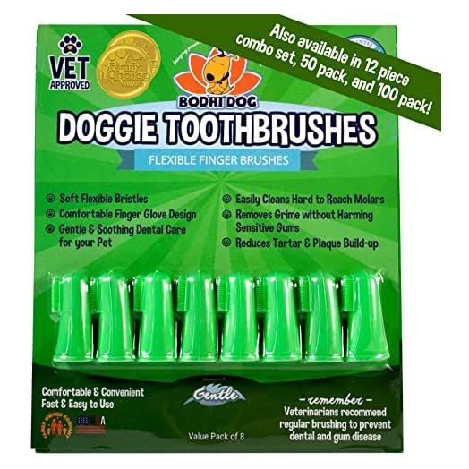 Gentle Disposable Dog Toothbrushes | Soft High Grade Finger Toothbrush with Silicone Bristles for Pet Dental & Oral Care Teeth & Gum